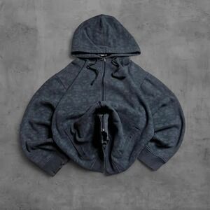 Y2k 2000s Southpole Black Washed Hoodie Grunge‎ Distressed Style